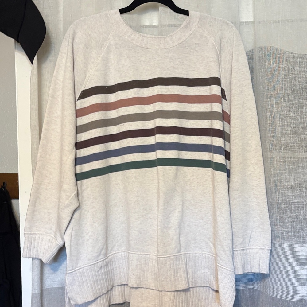 Maurices Multicolor Striped Crew Neck Sweater